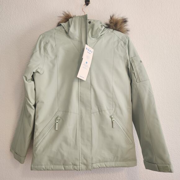Roxy Girls Size 16/XXL Mint Colored Faux Fur Snow Jacket NWT - Picture 10 of 10